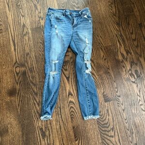 Abercrombie and Fitch Mid Rise Super Skinny Ankle Jeans